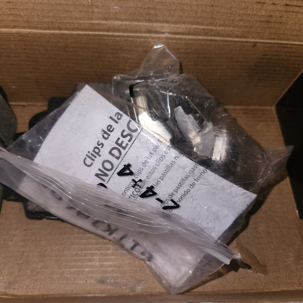 Bendix Premium Rear Brake Pads Compatible With Select Infiniti-Nissan 350Z, 370Z – a box of assed items in a cardboard box