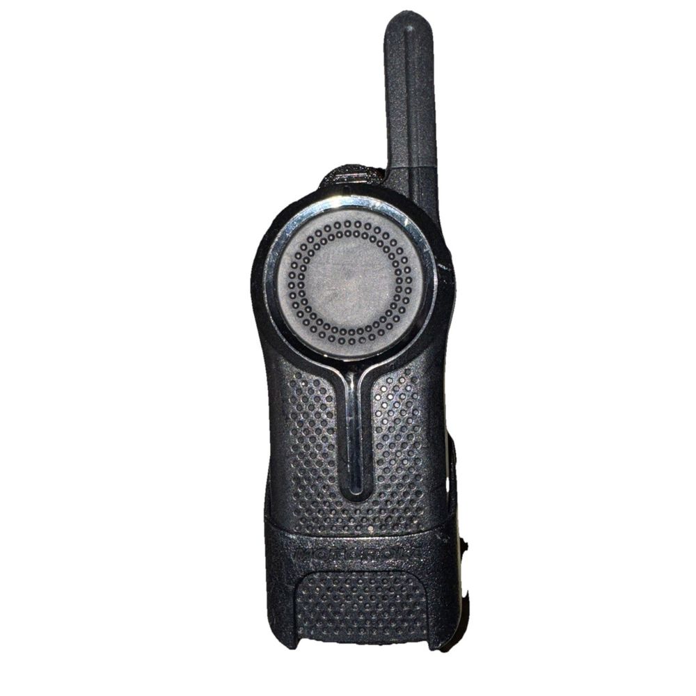 Motorola DLR1020 Two Way Digital Radio – a black radio with a white background