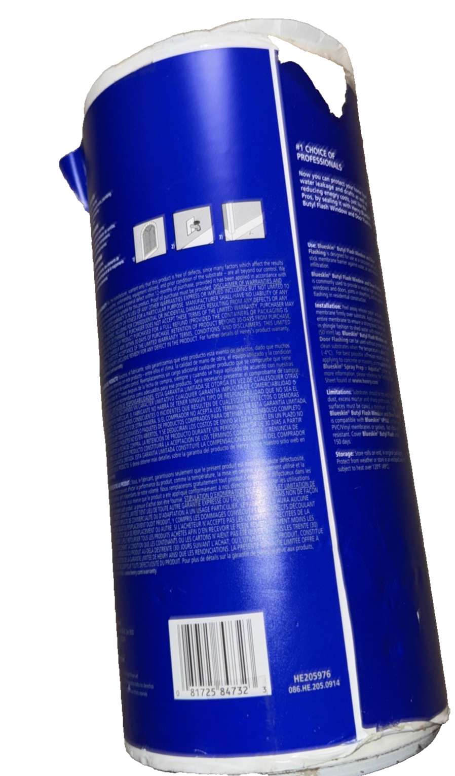 BLUESKIN BUTYL FLASH 12"x75' ROLL HE205976