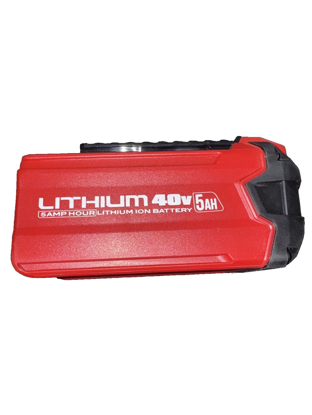 Strike Master Lithium 40v Battery Ice Auger Replacement Batter – the lithium battery case is red and has a black handle