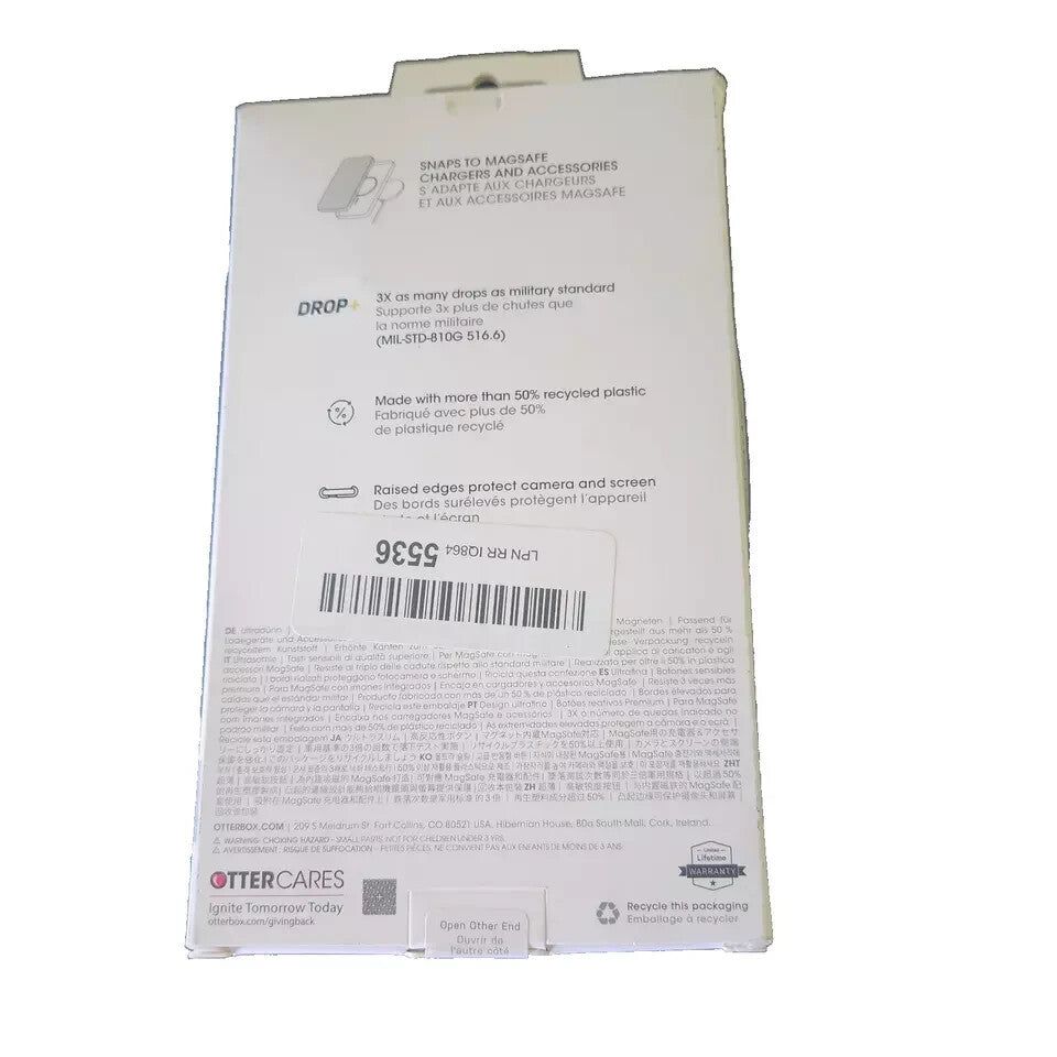 OtterBox iPhone 15 Pro Symmetry Series Clear Case - Butterfly Flutter Design – the back of the phone is shown with the back of the phone
