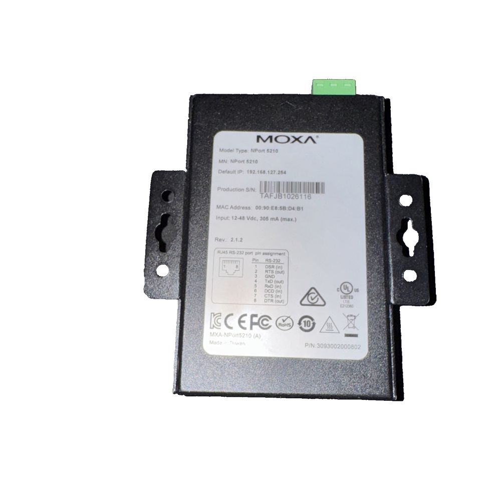 NPort 5210 Moxa – a picture of the external power module for the axx