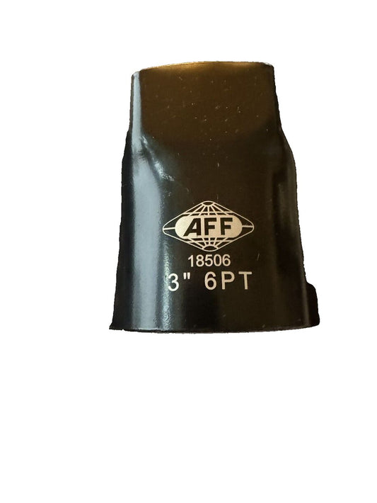 AFF 3" 6 Point Wheel Bearing Locknut Socket, 3-4" Drive, 18506 – a black rubber cap with a white logo