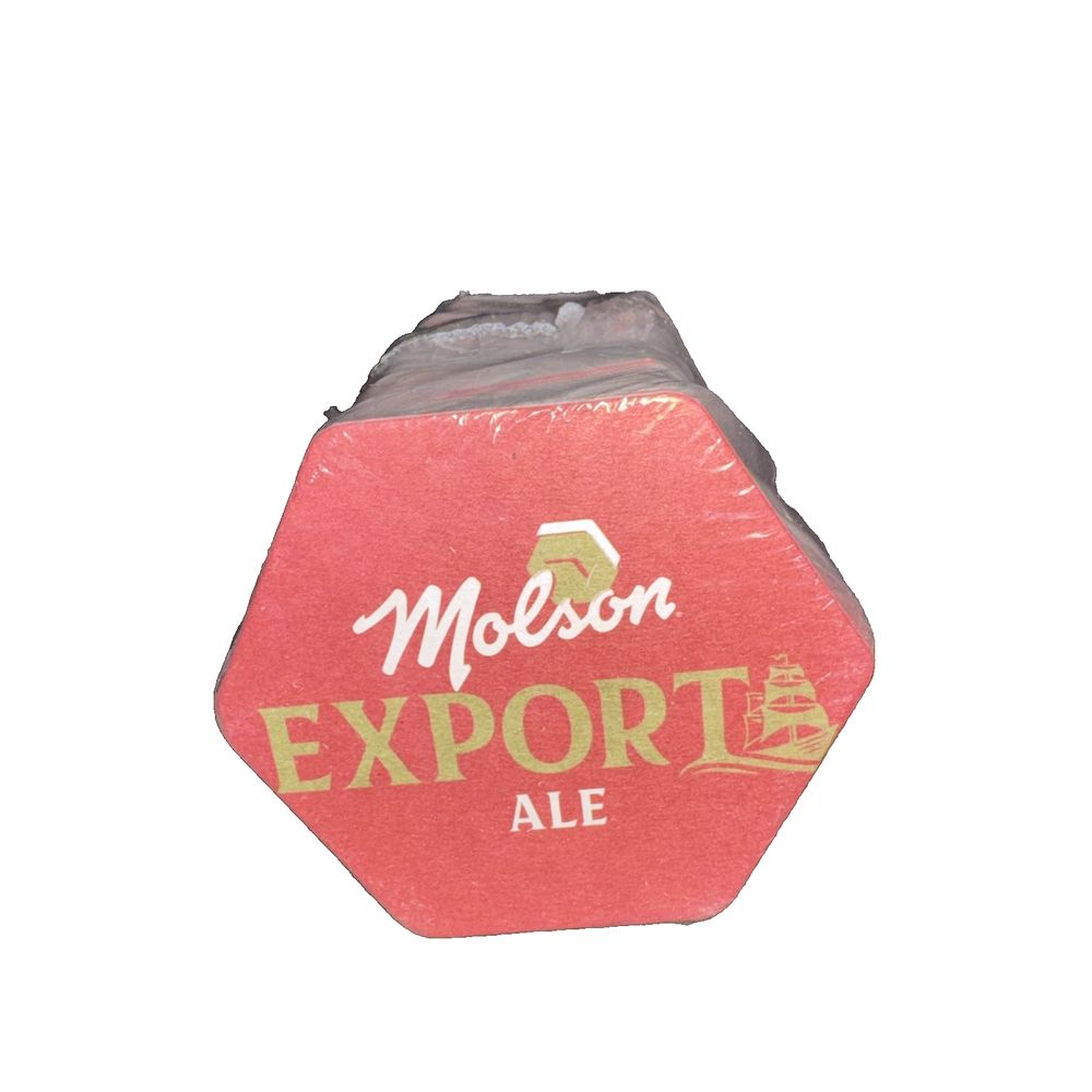 Molson Beer Bottle Coaster 100 Pack For Bar/Commercial Use, DaveyDooDeals – a red and yellow sign with the words moon explore