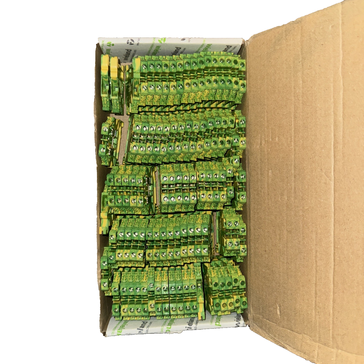 Wieland Earth DIN Rail Terminal, 4mm², 6mm, Green/Yellow 100 Pack