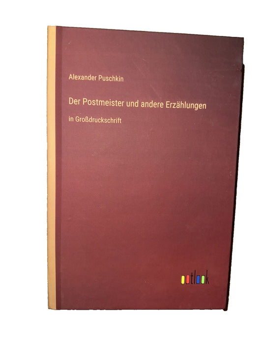 Der Postmeister und andere Erzhlungen: in Grodruckschrift, DaveyDooDeals – a book with a red cover and a yellow title