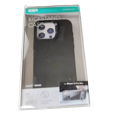 ESR iPhone 15 Plus Case, MagSafe Silicone Case with Stand, Military-Grade Protec – a packaging for the case is shown
