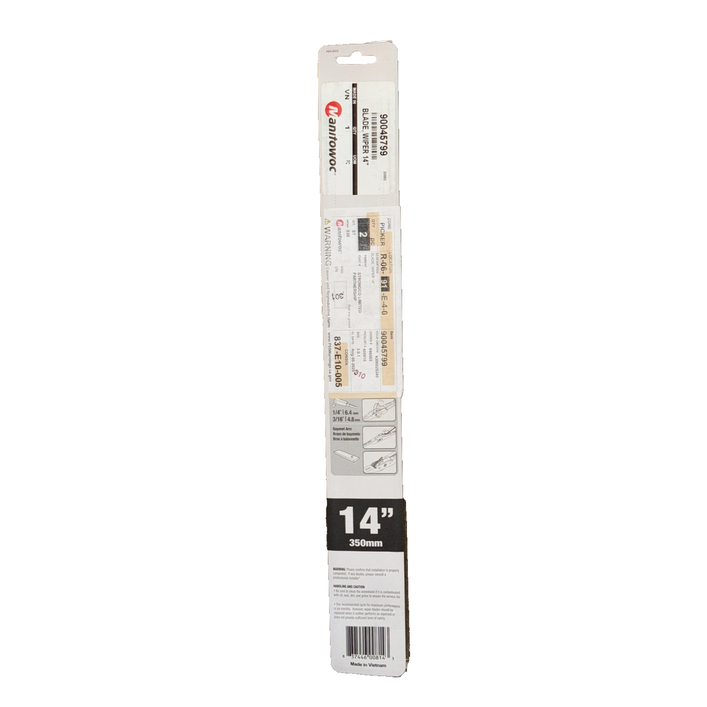 Manitowoc 75-14 Windshield Wiper Blade 14" Length