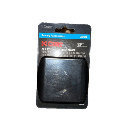 CURT Manufacturing 22181 2 In. Black Plastic Tube Cover, – a black plastic case with a white background
