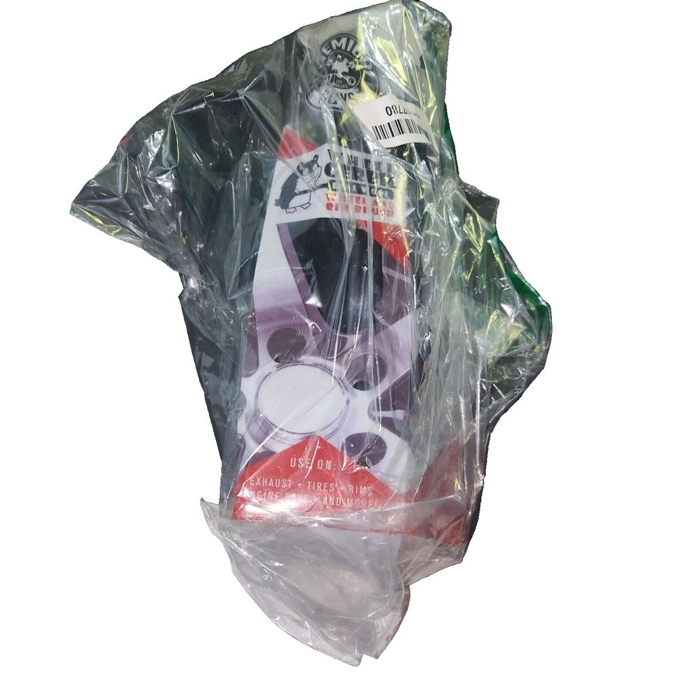 Chemical Guys ACC_B01 Gerbil Wheel and Rim Brush (Safe for Exhaust, Tires, Rims,, DaveyDooDeals – a plastic bag with a white and red object…