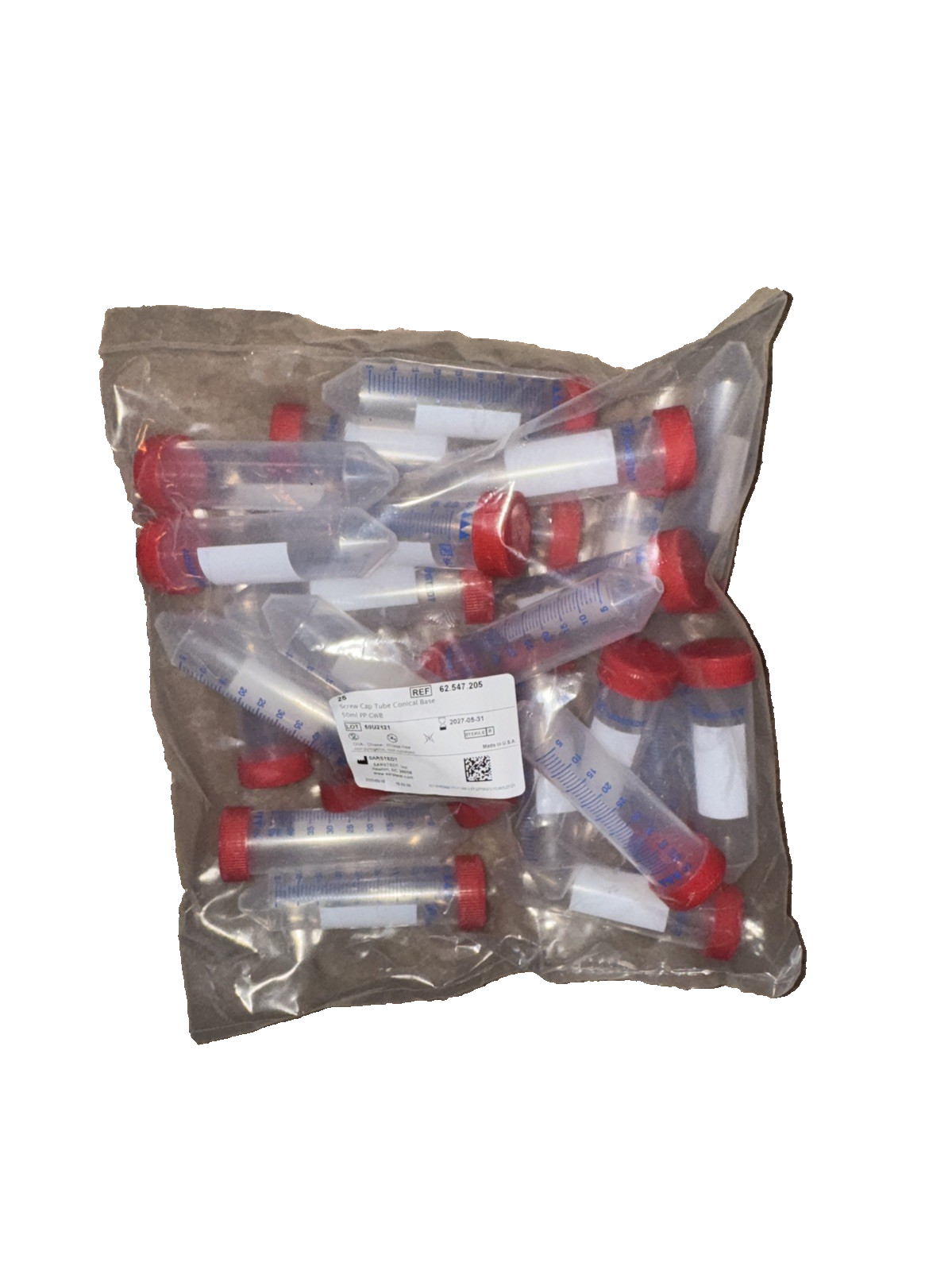 Sarstedt Inc Screw Cap Tube 50ml, 114x28mm, PP, conical bottom, 25 Pack