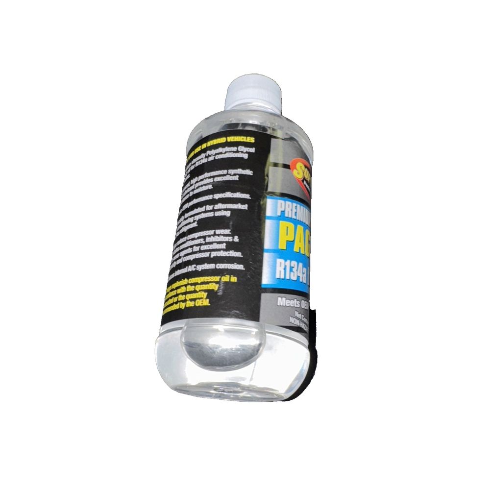 One New UAC Refrigerant Oil RO0901B, TSI Super Cool – a bottle of water with a white background
