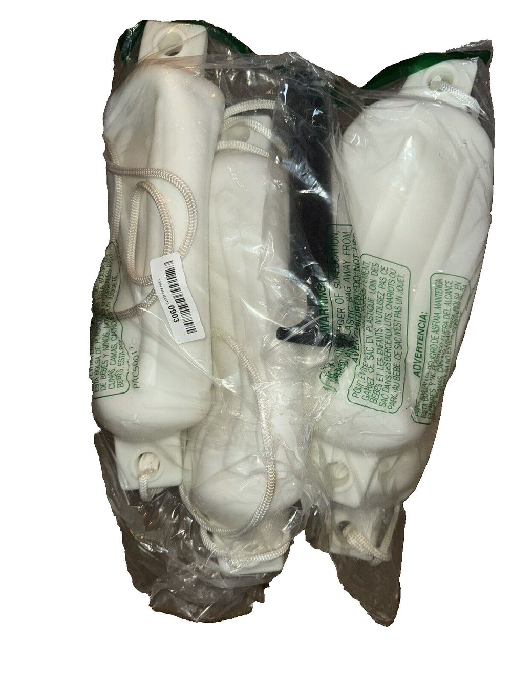 Allucky Inflatable Marine Boat Fender Bumper Boat Protection Kit 4.5" x16" Rope – a pair of white shoes in plastic bags