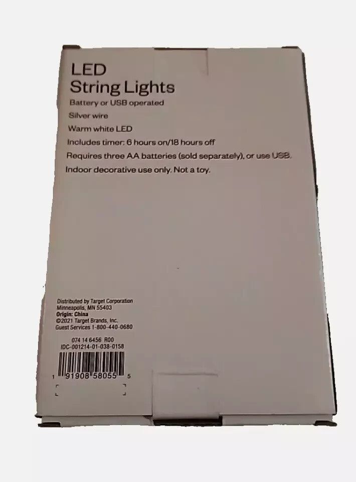 90ct Silver LED Fairy Lights - Room Essentials, Indoor/Outdoor Decorative String – a box of leds