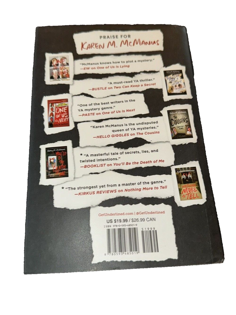 One of Us Is Back (ONE OF US IS LYING), DaveyDooDeals – the book cover for the book, the book of the year