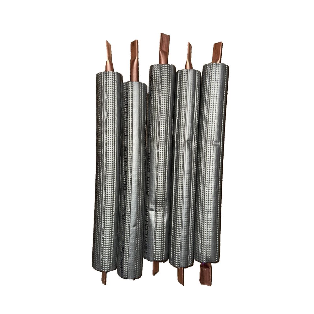 Grounding Strap 5 Pack 11" Long With Insulated Tubing, Unbranded – a stack of metal sheets with copper foil