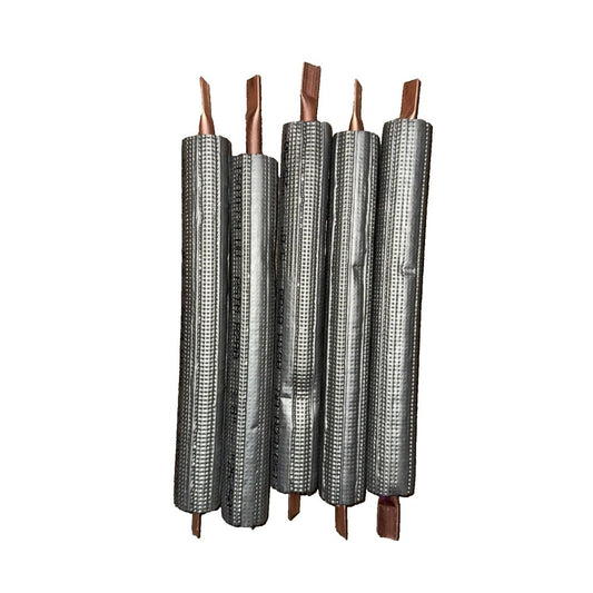 Grounding Strap 5 Pack 11" Long With Insulated Tubing, Unbranded – a stack of metal sheets with copper foil