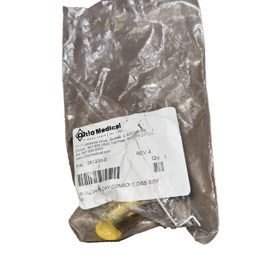 Ohio Medical Console Outlet w/ DISS Hose Connection 90 Degree Pigtail 261230-2