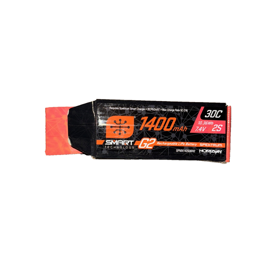 Spektrum Smart 1400mAh 2S 7.4V Smart G2 30C LiPo; IC2 Con SPMX142S30H2 -Open Box