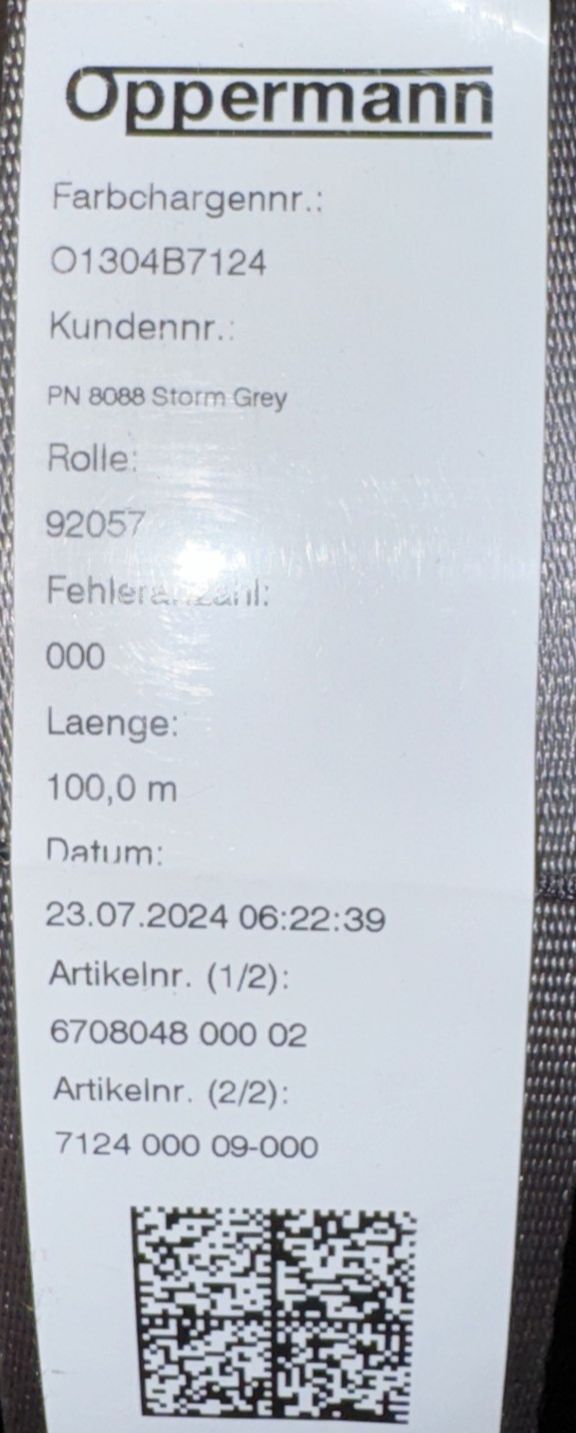 Opperman webbing 100m X2" Gray Webbing/Strap – a black and white label on a black and white label