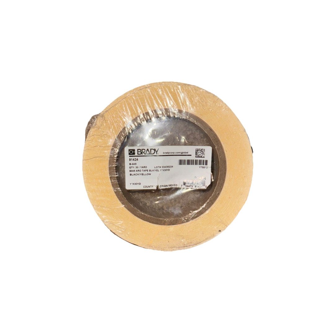 Brady 91424 1" Width, 90' Length, B-946 High, DaveyDooDeals – a yellow tape with a white background