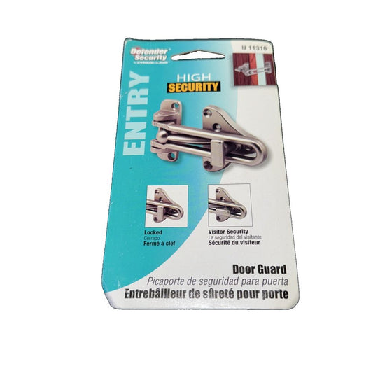 Prime-Line U 11316 Swing Bar Door Guard with High Security Auxiliary Lock, Satin – safety door guard