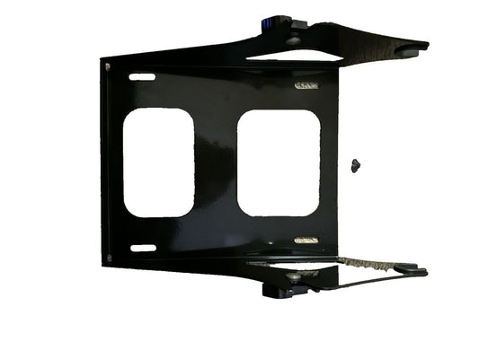 XKMT Black Detachable 2 Two Up Tour Pak Pack Mounting Luggage Rack Compatible w – a black metal outlet cover with a key