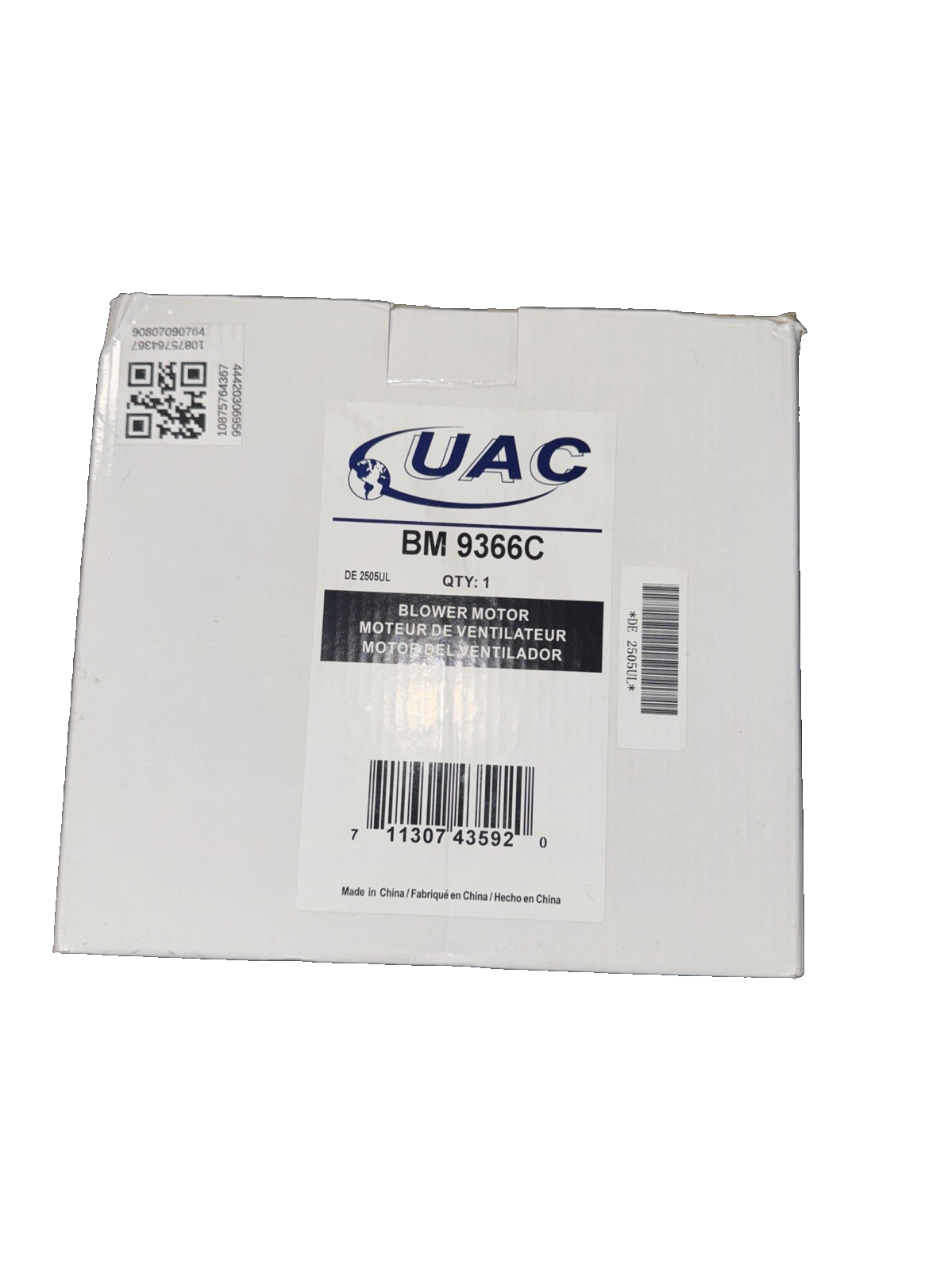 UAC BM 9366C HVAC Blower Motor with Wheel