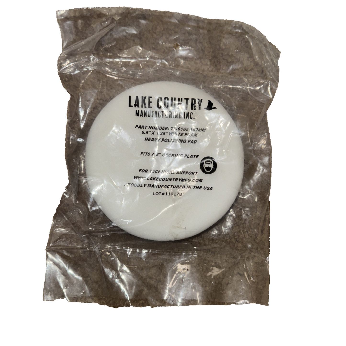 76-6165-152MM White Foam Heavy polishing Pad Lake Country