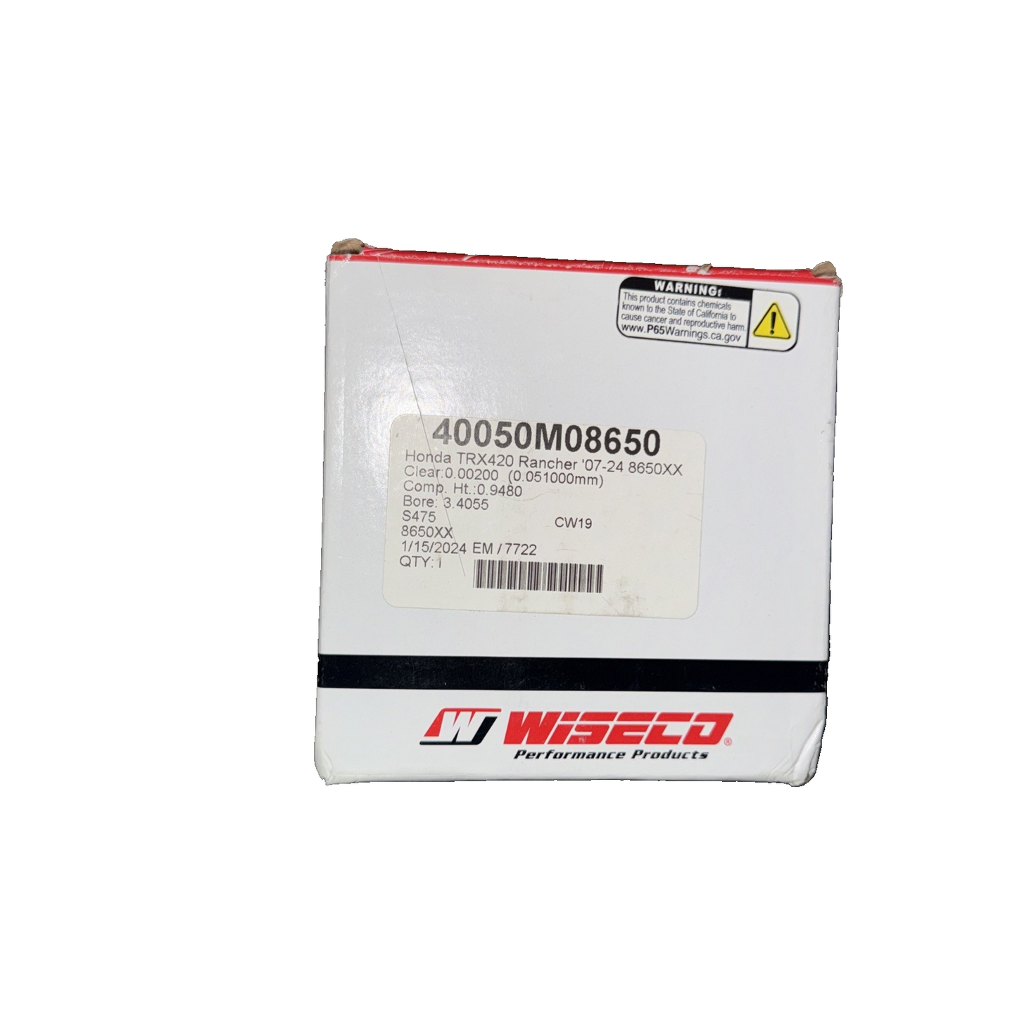 Wiseco 40050M08650 86.50mm Stock Compression ATV Piston Kit