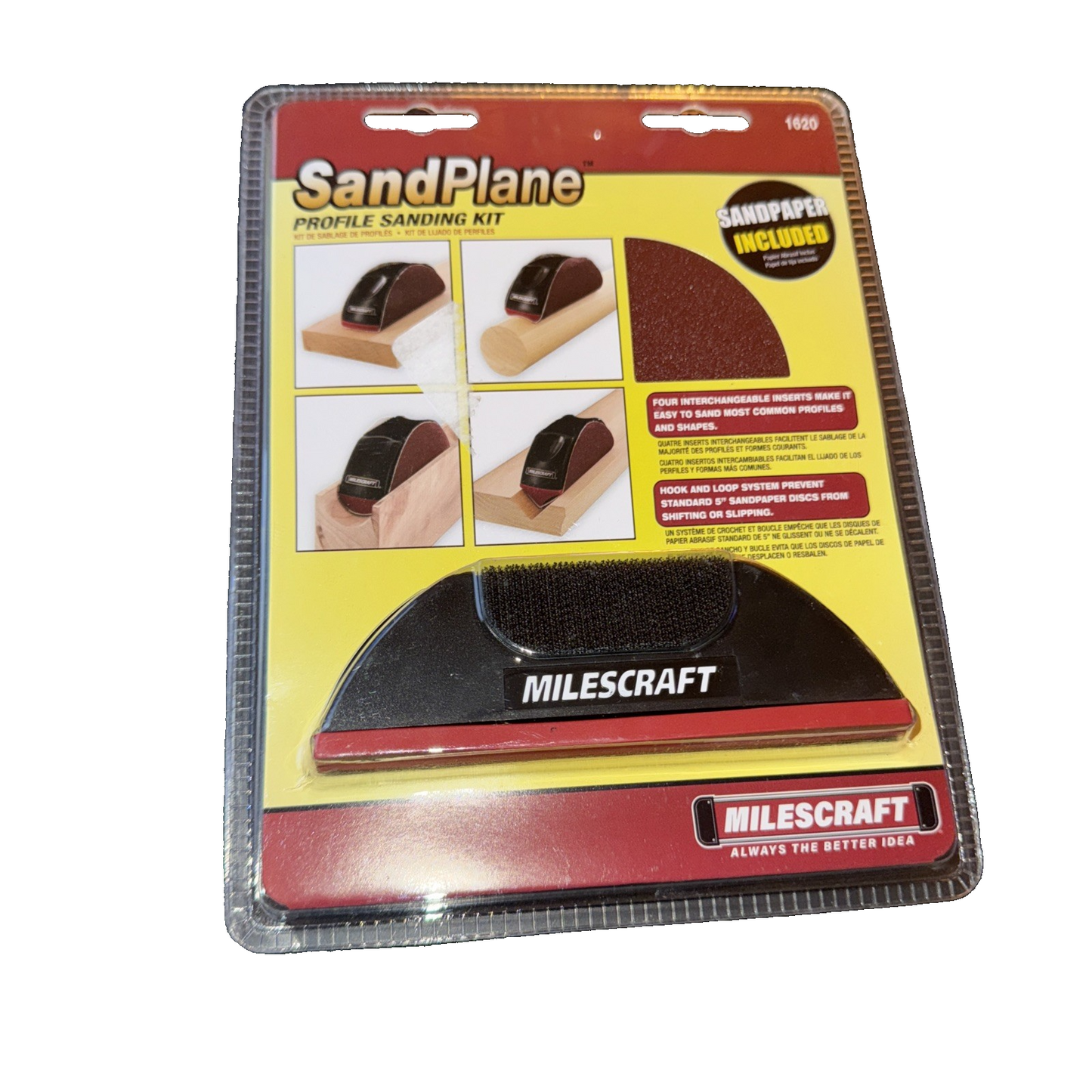 Milescraft 1620 SandPlane - Hand Sanding Tool for Intricate Surfaces, 5"