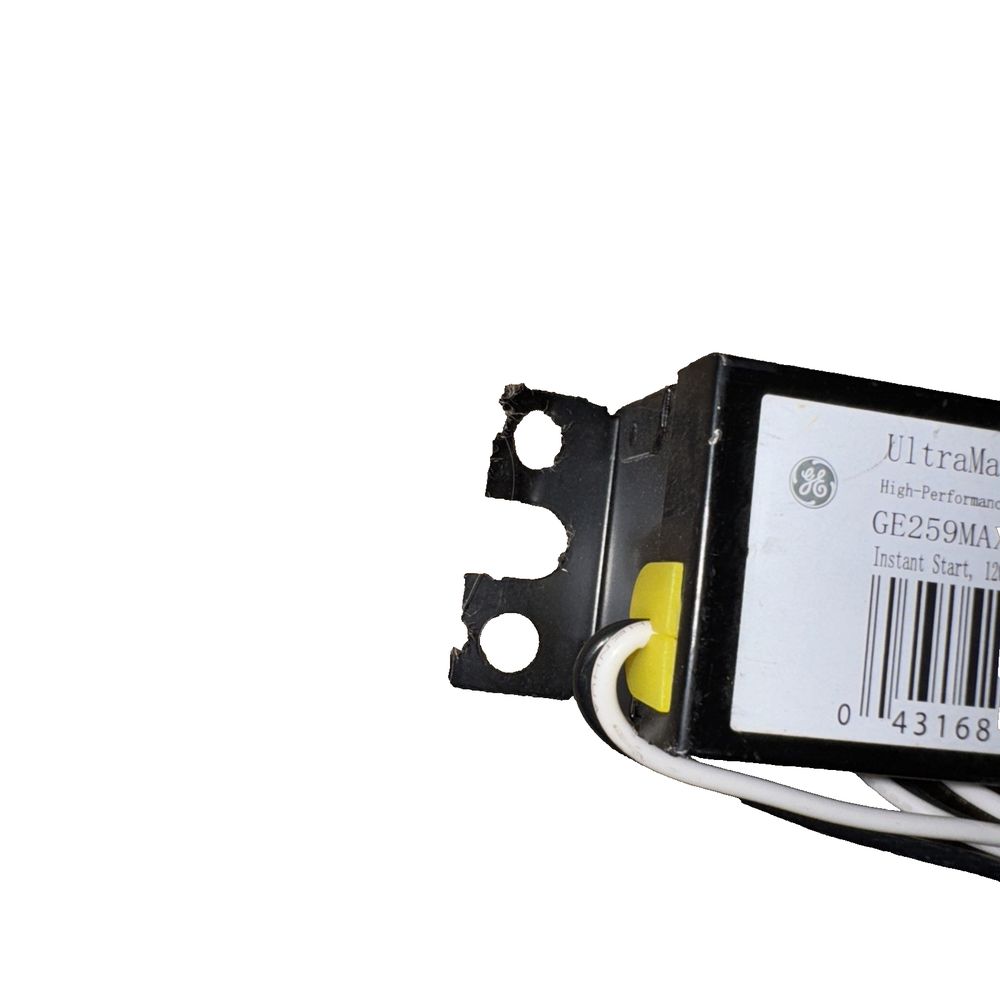 GE259MAXPN/ULTRA-UNIV - 8' T8 Instant Start Linear Ballast – a yellow light bulb with a white background