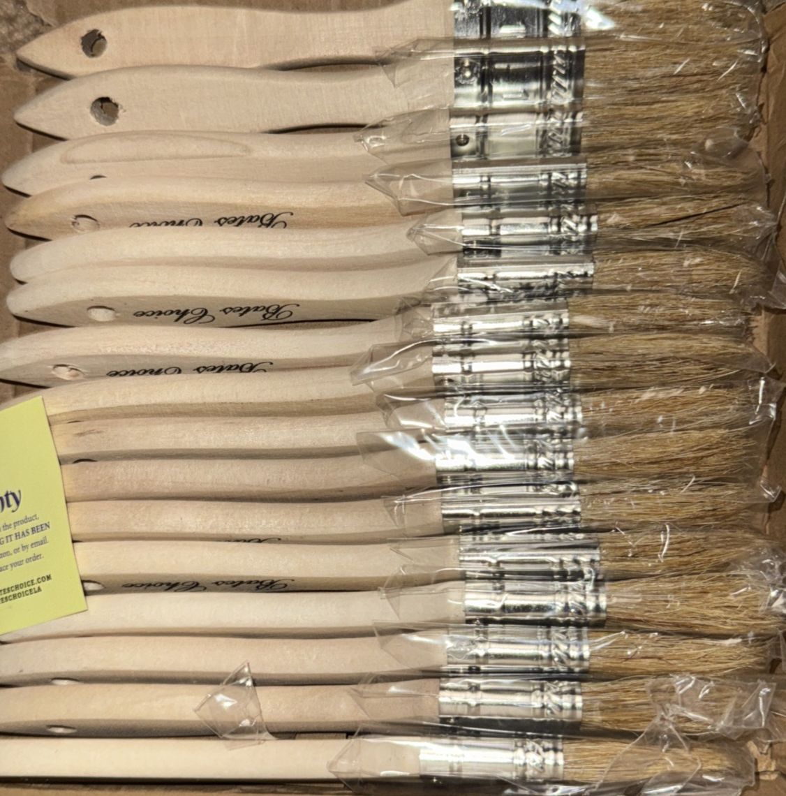 Bates- Chip Paint Brushes, 1-Inch, 16 Pack, Natural Bristle Painting Brushes