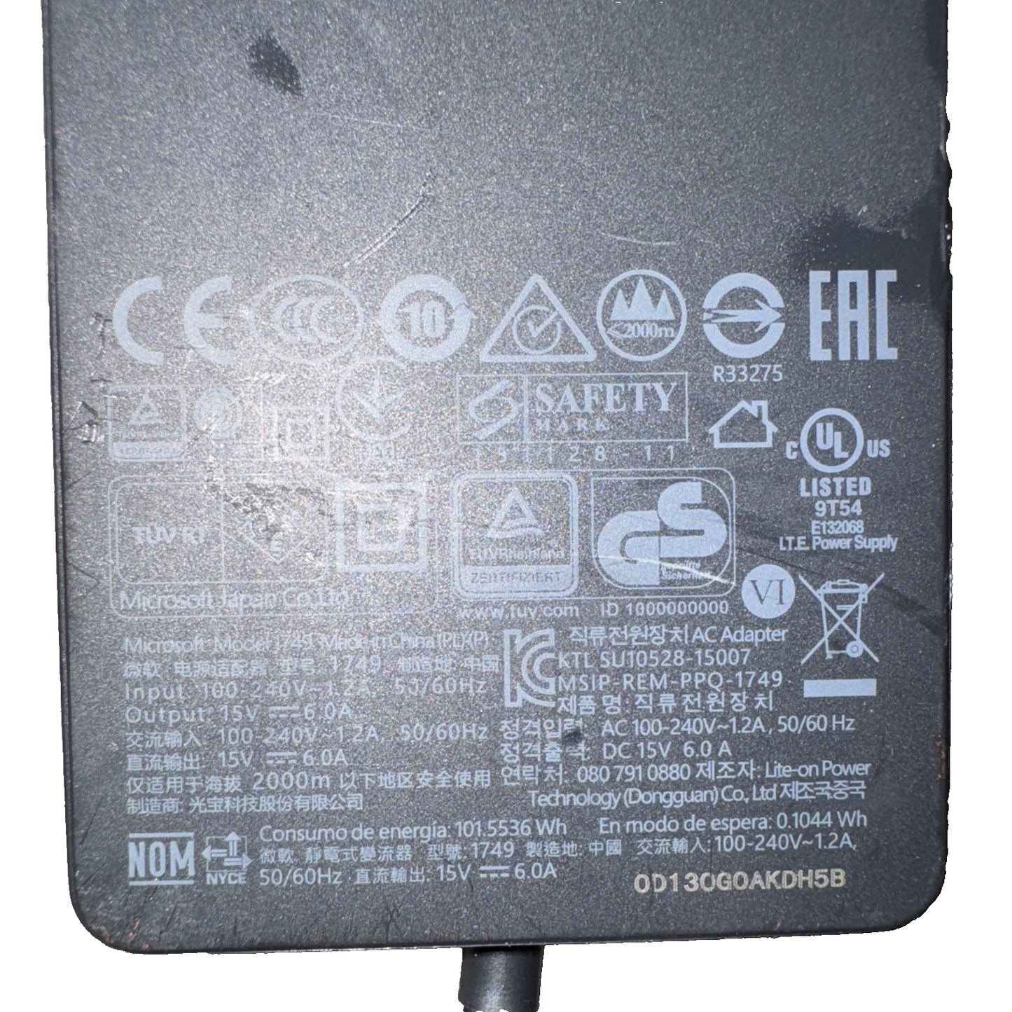 Microsoft Surface Dock AC Adapter Power Supply 90W 15V (Missing Wall Plug)