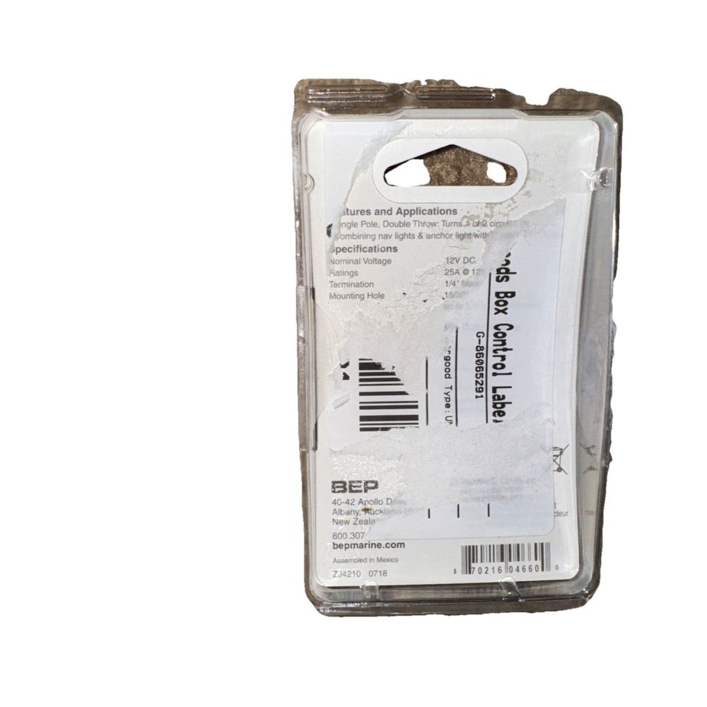 BEP SPDT On/Off/On Chrome Plated Toggles – a small plastic bottle with a white label
