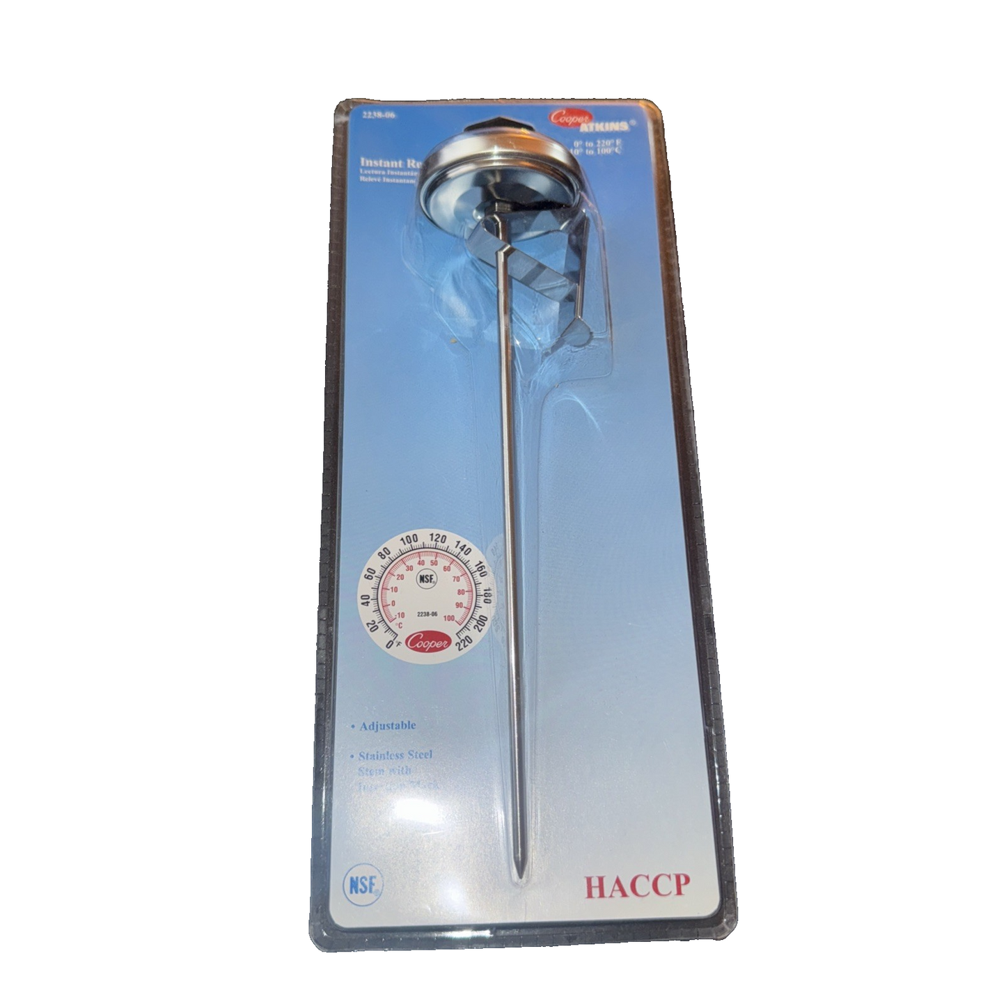 Cooper-Atkins 2238-06-3 Stainless Steel Bi-Metal Stem Test Thermometer