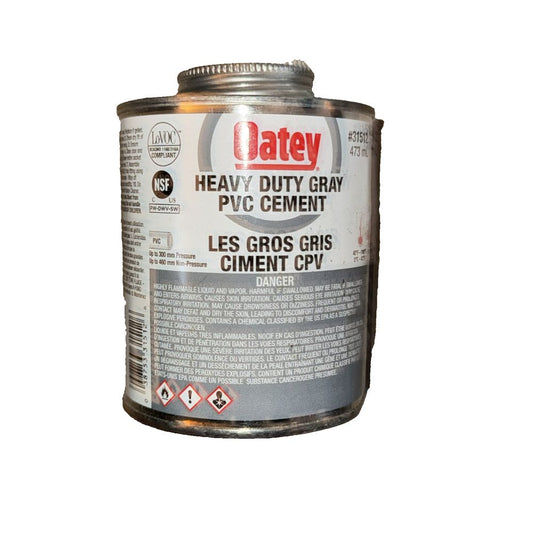 Oatey® 31512 Cement, 473 mL, Can, Liquid, Gray, Solvent – late heavy heavy cement