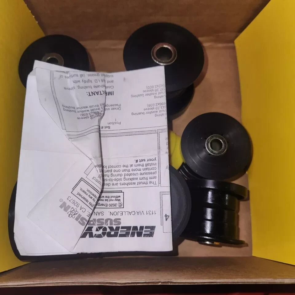 Energy Suspension 2.3106G Front Control Arm Bushing Set for Jeep TJ - Black, Dur – a box with some black tape and some black tape