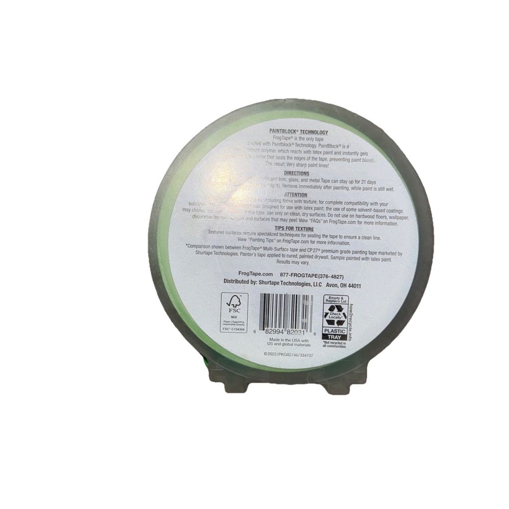 1‐Roll of 1.88” x 60 Yds Shurtape 150530 Green CF 120 FrogTape, DaveyDooDeals – a green tape with a white background