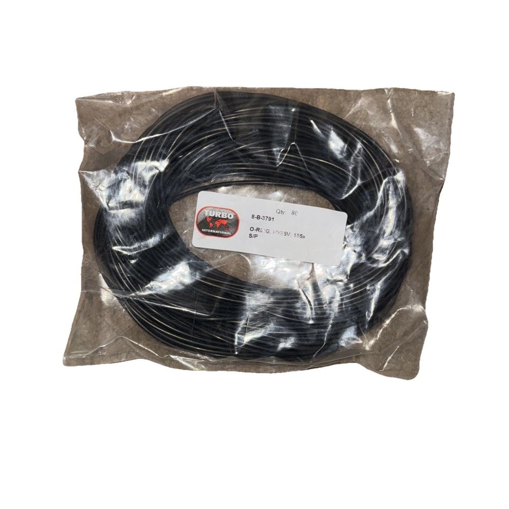 8-B-3791 O-Ring, HY55V, 155x3mm, S/P 80 Pack Turbo International – a black cable wrapped in plastic wrap