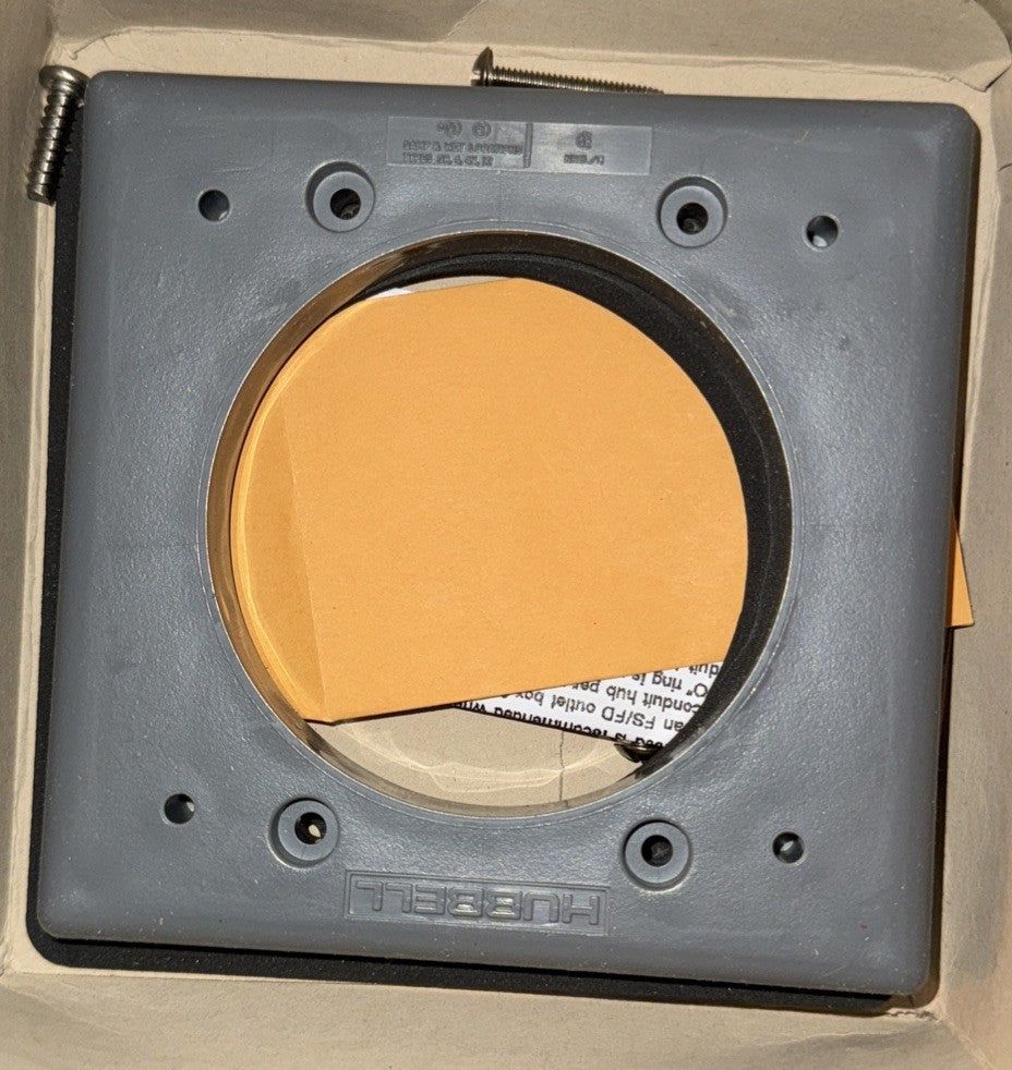 Hubbell Wiring Systems HBL2030AP Twist-Lock Safety-Shroud Straight Watertight Wa – a box with a hole in it