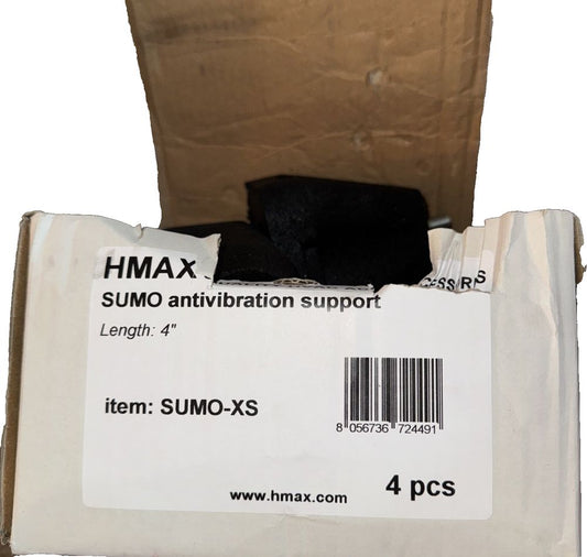 HMAX Sumo Antivibration Support 4" 4Pcs – a box of black tape with a white label