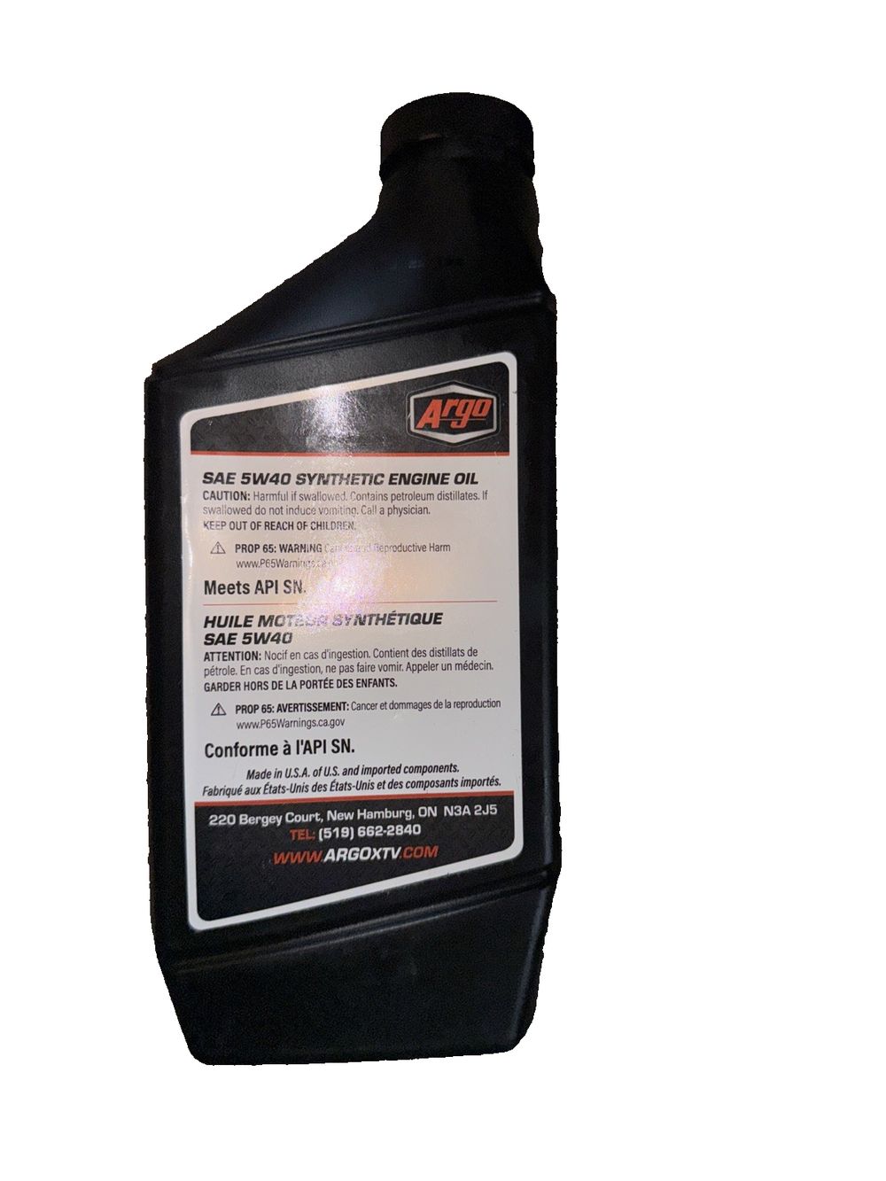Argo Sae 5w-40 Engine Oil 1 Litre – a bottle of engine oil