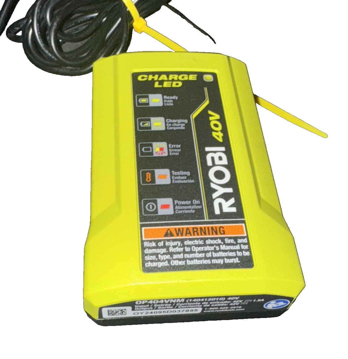 Ryobi 40B LED Charger 0P404VNM