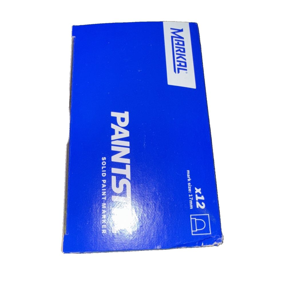 Markal 88621 E Paintstik Solid Paint Marker, Yellow (Pack of 12), DaveyDooDeals – a blue box with a white logo on it