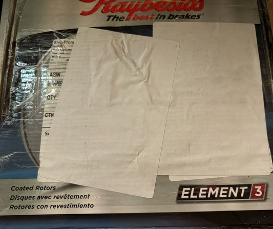 Raybestos 980957FZN Rust Prevention Technology Coated Rotor Brake Rotor, 1 Pack – a box of paper with a sign on it