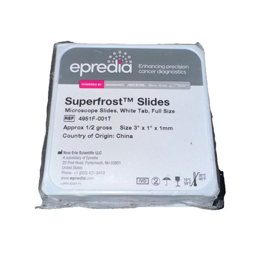 Microscope Slide Superfrost 25 X 75 X 1 mm White Frosted End 4951F-001T, Epredia – erio superfostube, white, 3 mm