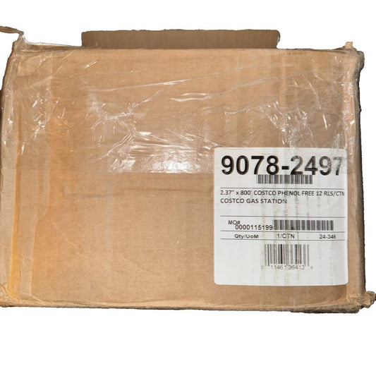 2.37"x800' Phenol Free 12 Rolls, DaveyDooDeals – a box of brown paper with a white label
