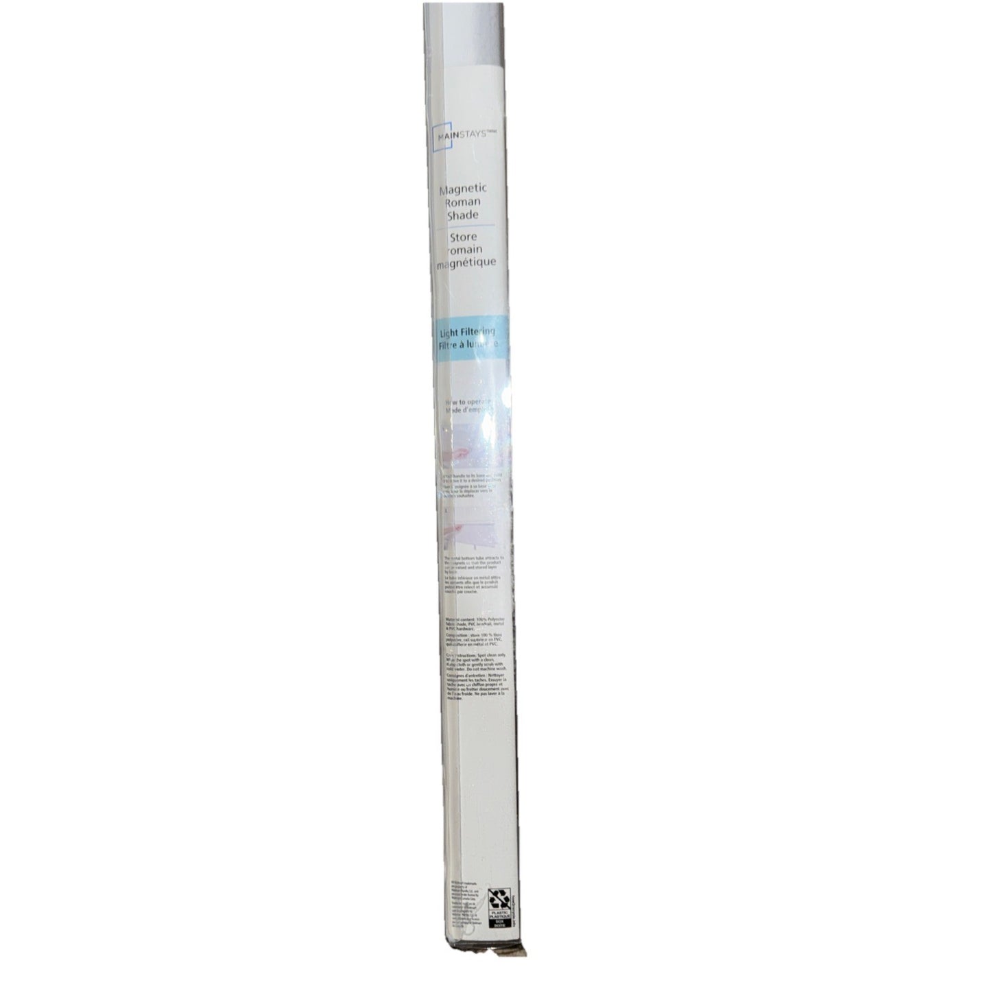 Main Stays Magnetic Roman Shade 39" x 64" Light Filtering - White