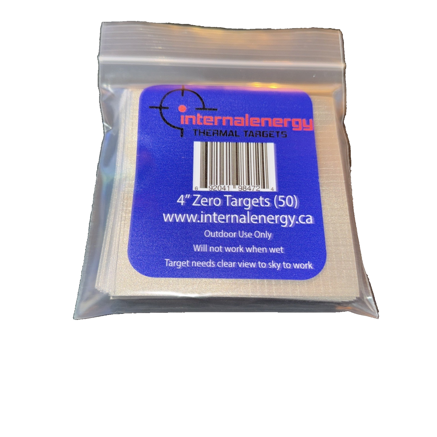 Internal Energy IR Night Vision Zeroing Targets - 50 Pack Extra Bright Squares
